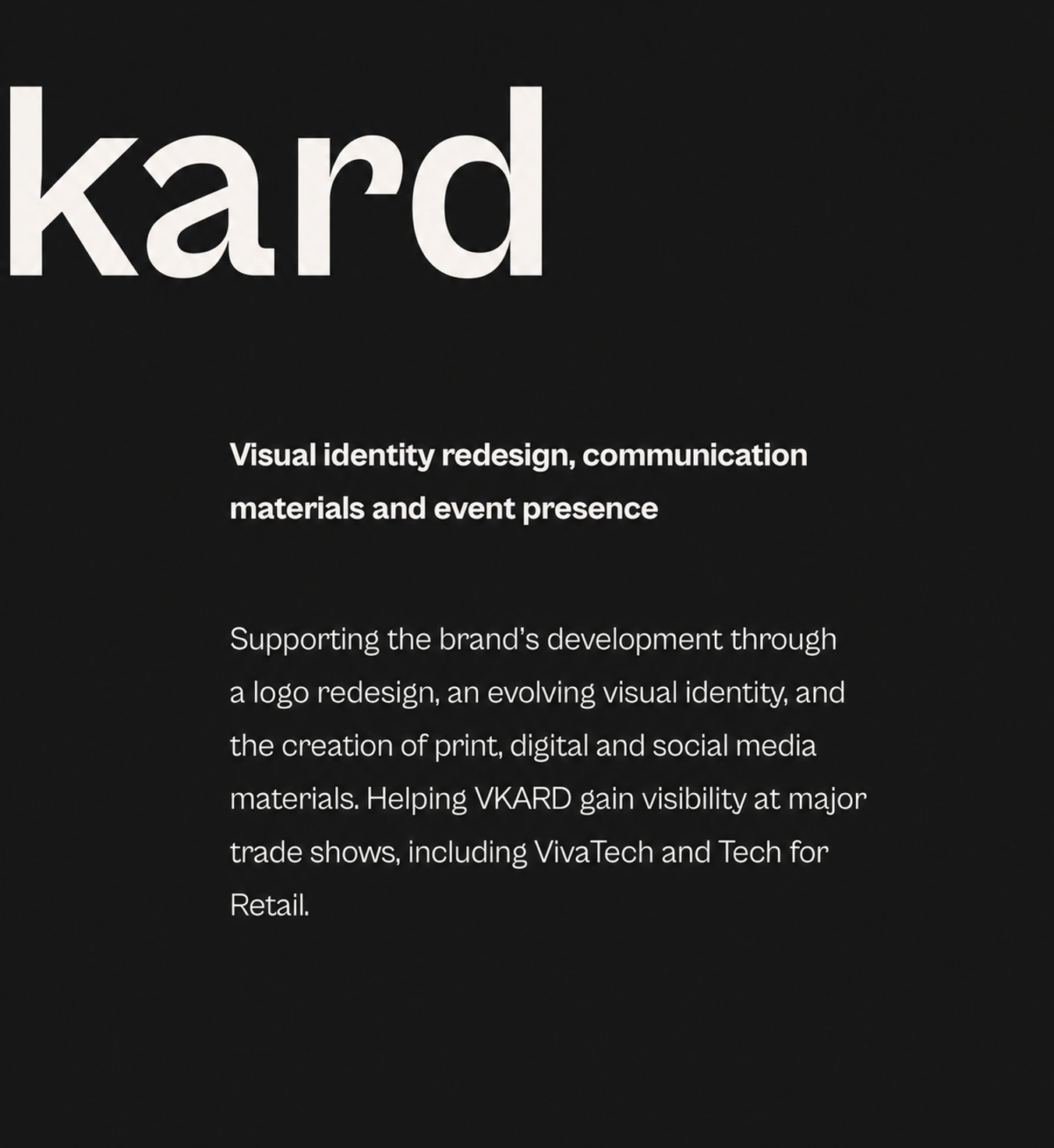 Project page presenting the context and approach behind the Vkard project.