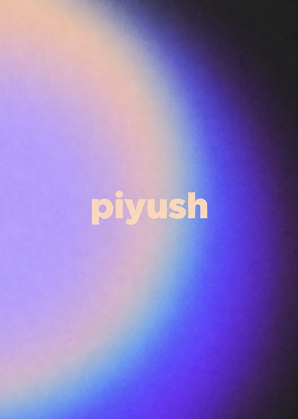 Variation of Piyush’s portfolio visual identity, combining his logotype with a colorful gradient.